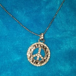 Lia Sophia Peace Sign Necklace
